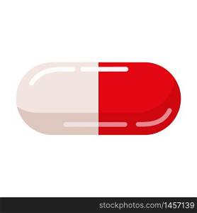 Medical Pill colorfuul white and red template capsules on white background. Medical Pill colorfuul white and red template capsules on white background. Mockup packaging design. Vector illustration isolated