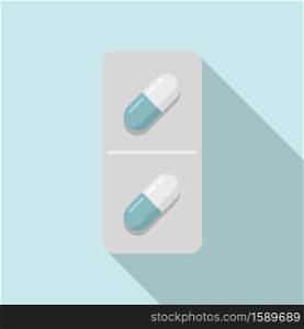 Medical pill icon. Flat illustration of medical pill vector icon for web design. Medical pill icon, flat style