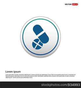 Medical pill icon - white circle button