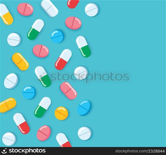 medical pills and capsules pharmacy vector illustration 