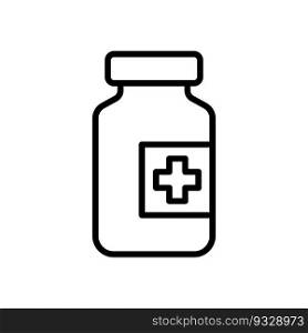 Medical pills bottle icon on trendy design