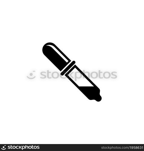 Medical Pipette, Dropper, Eyedropper. Flat Vector Icon illustration. Simple black symbol on white background. Medical Pipette, Dropper, Eyedropper sign design template for web and mobile UI element. Medical Pipette, Dropper, Eyedropper. Flat Vector Icon illustration. Simple black symbol on white background. Medical Pipette, Dropper, Eyedropper sign design template for web and mobile UI element.