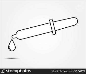 Medical pipette icon. Flat style isolated on white background.