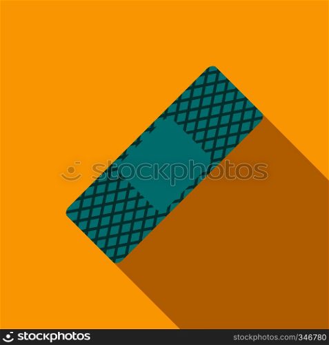 Medical plaster icon in flat style on a yellow background. Medical plaster icon, flat style
