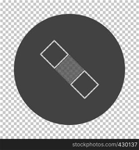 Medical plaster icon. Subtract stencil design on tranparency grid. Vector illustration.