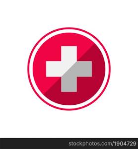 medical plus in red circle logo concept design