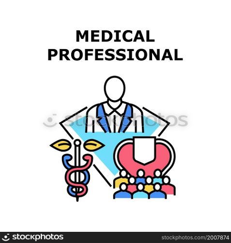 Medical professional health doctor. hospital nurse. professional team. medicine care medical professional vector concept color illustration. Medical professional icon vector illustration