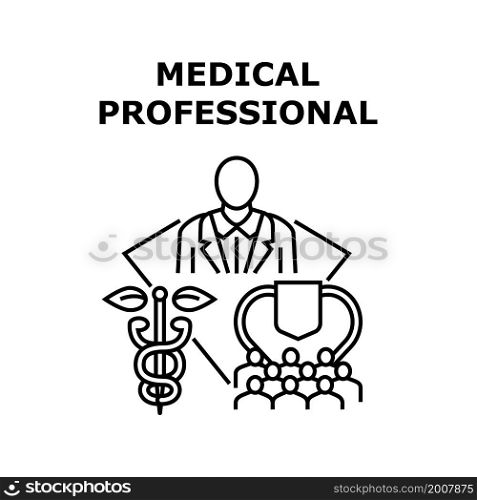 Medical professional health doctor. hospital nurse. professional team. medicine care medical professional vector concept black illustration. Medical professional icon vector illustration