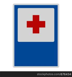 Medical red cross icon. Flat illustration of medical red cross vector icon for web.. Medical red cross icon, flat style.