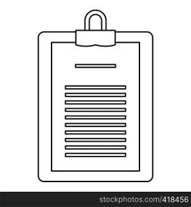 Medical report icon. Outline illustration of medical report vector icon for web. Medical report icon, outline style