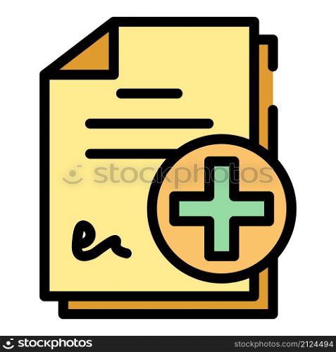 Medical report icon. Outline medical report vector icon color flat isolated. Medical report icon color outline vector