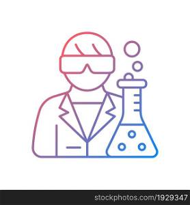 Medical researcher gradient linear vector icon. Biomedical scientist. Develop methods for treating disease. Thin line color symbol. Modern style pictogram. Vector isolated outline drawing. Medical researcher gradient linear vector icon