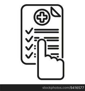 Medical result icon outline vector. Positive test. Digital equipment. Medical result icon outline vector. Positive test