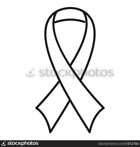 Medical ribbon icon. Outline medical ribbon vector icon for web design isolated on white background. Medical ribbon icon, outline style