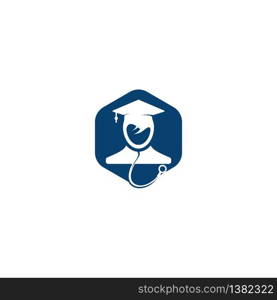 Medical School vector logo design. Medical student icon vector.