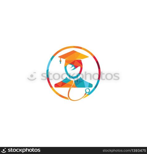 Medical School vector logo design. Medical student icon vector.