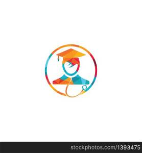 Medical School vector logo design. Medical student icon vector.