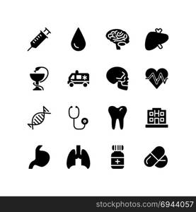 Medical science and emergency service icons