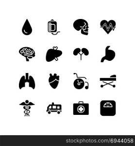 Medical science sign and symbols icon set