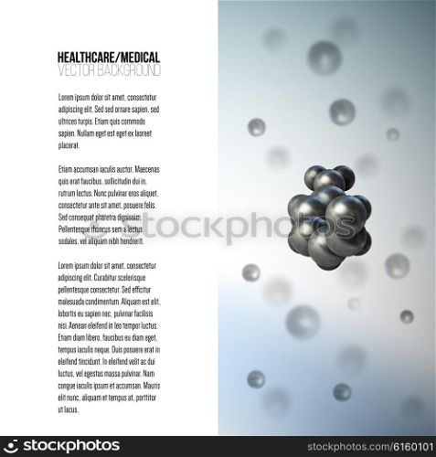 Medical scientific cell. Abstract graphic design of molecule structure, vector background for brochure, flyer or banner.