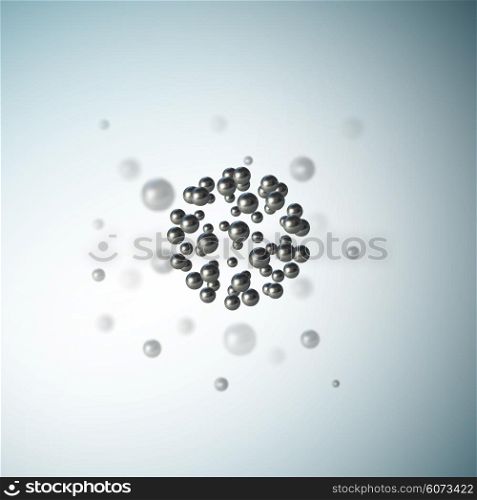Medical scientific cell. Abstract graphic design of molecule structure, vector illustration.