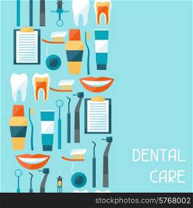 Medical seamless pattern with dental equipment icons.
