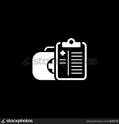 Medical Services Icon. Flat Design.. Medical Services Icon. Flat Design. Isolated Illustration. Medical suitcase with doctoral tablet.