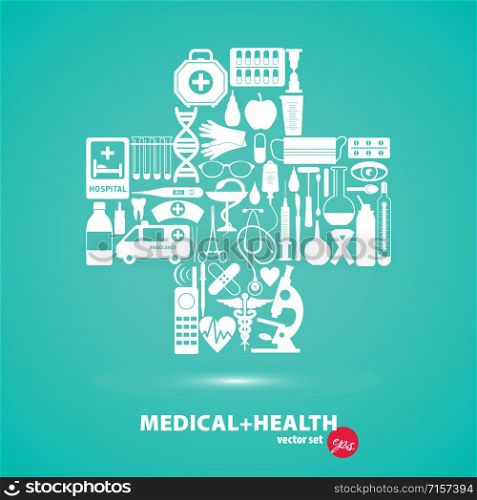 Medical set. Cross illustration.