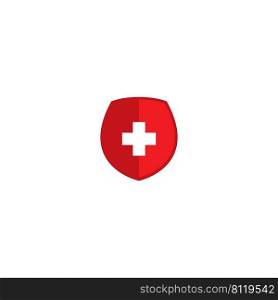 medical shield protection logo vector icon illustration design 