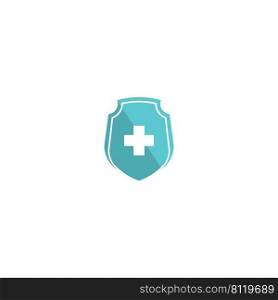 medical shield protection logo vector icon illustration design 