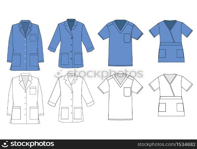 Medical shirt uniform vector template.