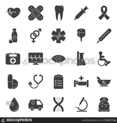 Medical silhouette icons set. Medical silhouette icons set graphic illustration design