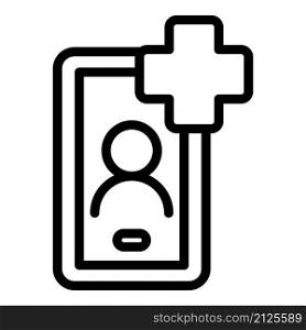 Medical smartphone help icon outline vector. Clinic medicine. Online doctor. Medical smartphone help icon outline vector. Clinic medicine