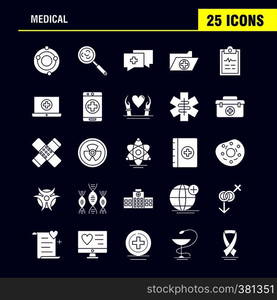 Medical Solid Glyph Icons Set For Infographics, Mobile UX/UI Kit And Print Design. Include: Lungs, Medical, Body Part, Science, Medicine, Health, Medical, Collection Modern Infographic Logo and Pictogram. - Vector