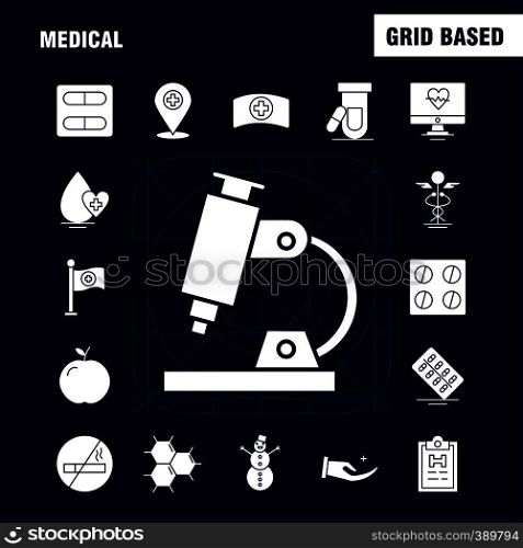 Medical Solid Glyph Icons Set For Infographics, Mobile UX/UI Kit And Print Design. Include: Water Melon, Melon, Fruit, Food, Bones, Broken Bones, Collection Modern Infographic Logo and Pictogram. - Vector