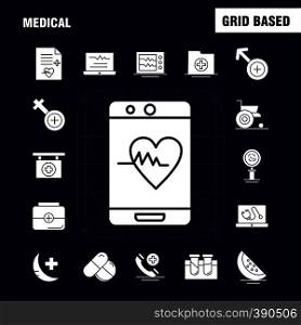 Medical Solid Glyph Icons Set For Infographics, Mobile UX/UI Kit And Print Design. Include: Tablets, Medical, Medicine, Science, Capsule, Formula, Medical, Medicine, Collection Modern Infographic Logo and Pictogram. - Vector