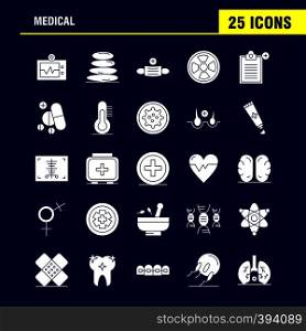 Medical Solid Glyph Icons Set For Infographics, Mobile UX/UI Kit And Print Design. Include: Hospital, Medical, Scanner, Statistic, Stone, Spa, Health, Mask, Eps 10 - Vector