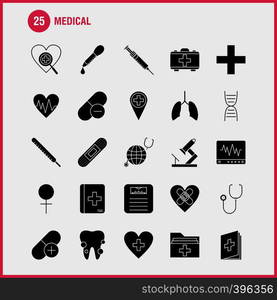 Medical Solid Glyph Icons Set For Infographics, Mobile UX/UI Kit And Print Design. Include: Teeth, Mouth, Dentist, Medical, Blood Pressure, Medical, Doctor, Eps 10 - Vector