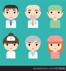 Medical Staff. Professional Doctors and Nurses Avatars. Medical Team Concept. People Cartoon Character Icon. Medical Staff. Professional Doctors and Nurses Avatars. Medical Team Concept. People Cartoon Character Icon.