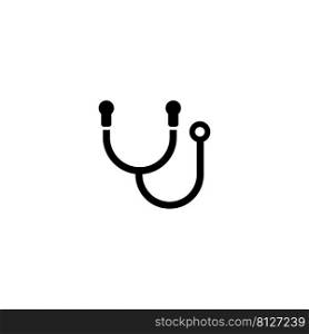 Medical Stethoscope, Doctor Item for Lungs Diagnostic. Flat Vector Icon illustration. Simple black symbol on white background. Medic Stethoscope sign design template for web and mobile UI element. Medical Stethoscope, Doctor Item for Lungs Diagnostic. Flat Vector Icon illustration. Simple black symbol on white background. Medic Stethoscope sign design template for web and mobile UI element.