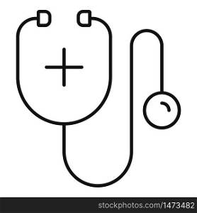 Medical stethoscope icon. Outline medical stethoscope vector icon for web design isolated on white background. Medical stethoscope icon, outline style