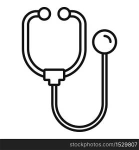 Medical stethoscope icon. Outline medical stethoscope vector icon for web design isolated on white background. Medical stethoscope icon, outline style