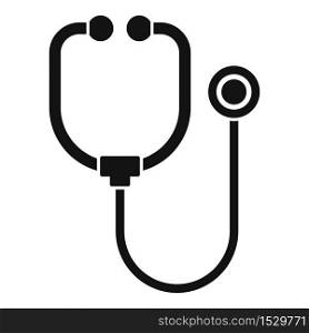 Medical stethoscope icon. Simple illustration of medical stethoscope vector icon for web design isolated on white background. Medical stethoscope icon, simple style