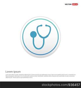 Medical stethoscope icon - white circle button