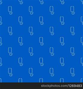 Medical stethoscope pattern vector seamless blue repeat for any use. Medical stethoscope pattern vector seamless blue
