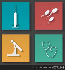 Medical sticker icons set