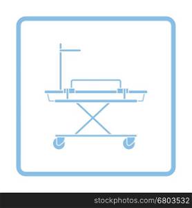 Medical stretcher icon. Blue frame design. Vector illustration.
