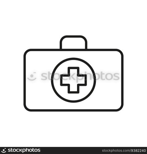 medical suitcase with a cross on the front side. bag with a handle with a cross icon. Vector illustration. stock image. EPS 10.. medical suitcase with a cross on the front side. bag with a handle with a cross icon. Vector illustration. stock image.