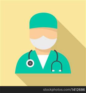Medical surgical doctor icon. Flat illustration of medical surgical doctor vector icon for web design. Medical surgical doctor icon, flat style