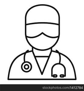 Medical surgical doctor icon. Outline medical surgical doctor vector icon for web design isolated on white background. Medical surgical doctor icon, outline style
